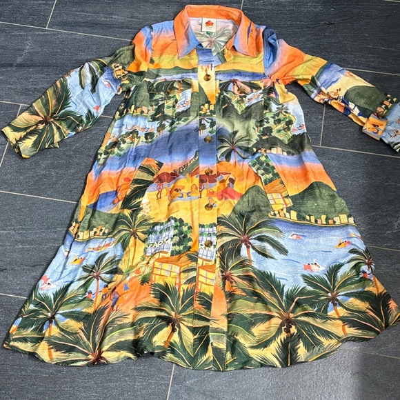 FARM Rio Dresses & Skirts - FARM Rio Multicolor Tropical Long Sleeve Dress